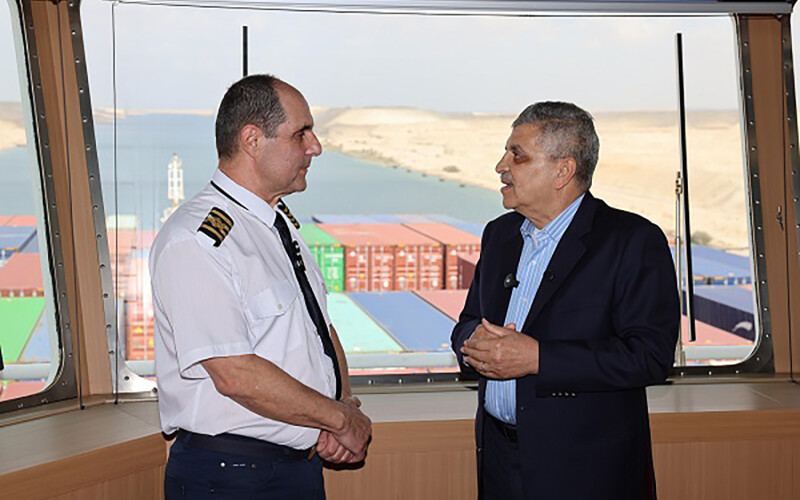 Suez Canal Authority Chairman Ossama Rabiee met with Jules Verne shipmaster Slavko Malasic